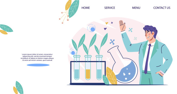 农学和农业，生物实验室研究，平面矢量插图。图片下载