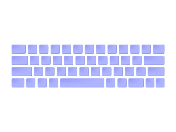 蓝色的键盘。最小的概念。3 d矢量插图图片下载