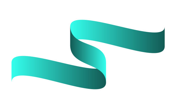 绿色彩色弯曲丝带在白色的背景图片下载