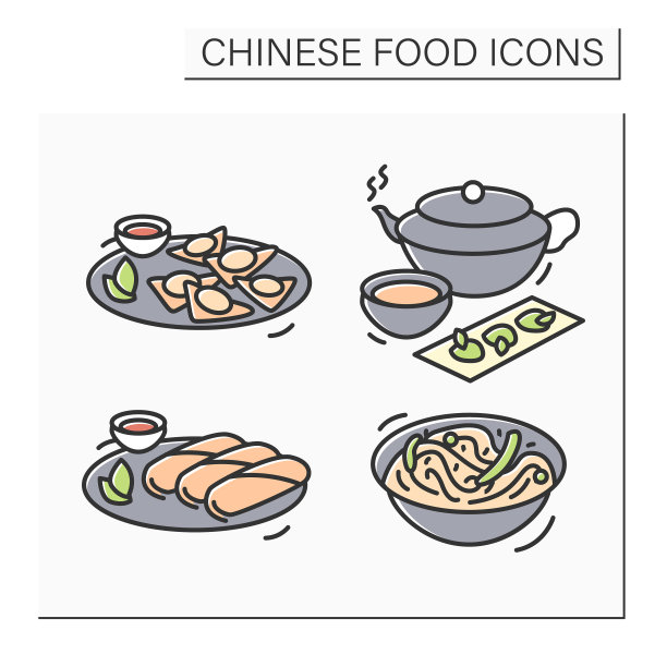 中国食品颜色图标集图片下载