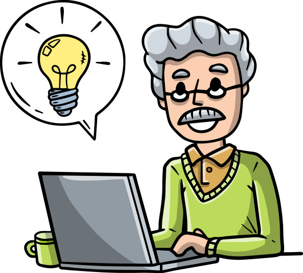 男人坐在桌子前，拿着笔记本电脑图片下载