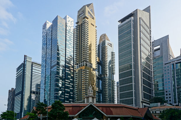 新加坡金融区的全景图片下载