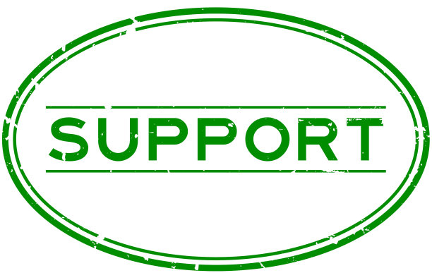 Grunge绿色支持字椭圆形橡胶印章图片下载