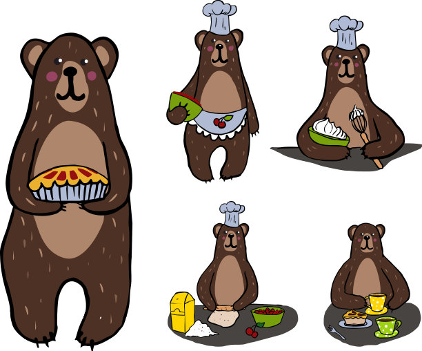 一组可爱的小熊图片下载