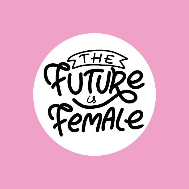 女权主义者手绘字母“未来是女性的”图片下载