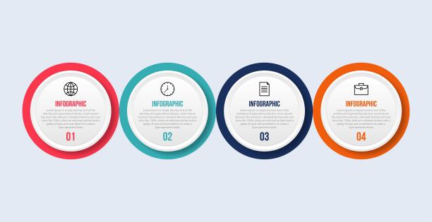 演示业务信息图表模板，有4个选项图片下载