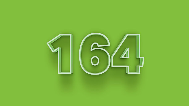 绿色3d数字164孤立在绿色背景优惠券164 3d数字渲染折扣集合为您独特的销售海报，横幅广告，圣诞节，圣诞节销售和更多图片下载