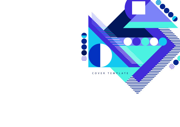 现代抽象小册子具有几何形状，圆形、方形、线条。最小粗体建筑风格向量集与图形模板。图片下载