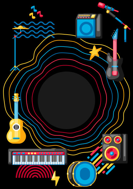 乐器背景。说明音乐晚会。图片下载