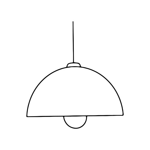 挂灯。吊灯线性插图。轮廓图像。向量图片下载