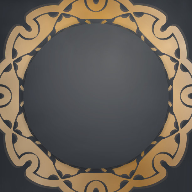 传单模板在黑色与希腊金的颜色图片下载