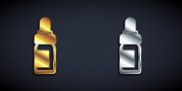 金银精油瓶图标分离图片下载
