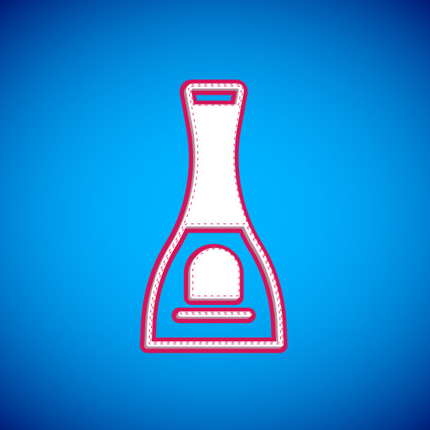 白色瓶子的指甲油图标孤立在蓝色图片下载