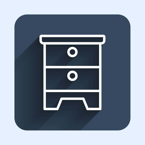 白线家具床头柜图标隔离用图片下载