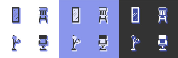 设办公椅大全长镜面地板图片下载