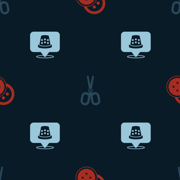 设置衣服、剪刀和缝纫按钮图片下载