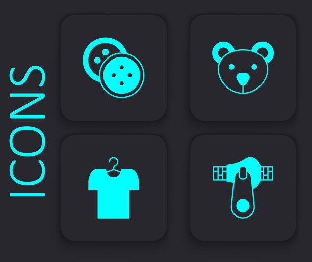 为玩具熊设置拉链缝纫按钮图片下载