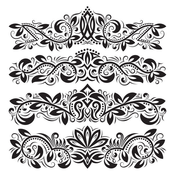 一套复古装饰元素图片下载