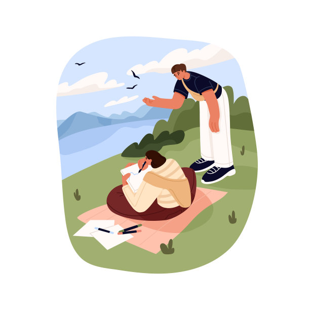 画家在空中画风景图片下载