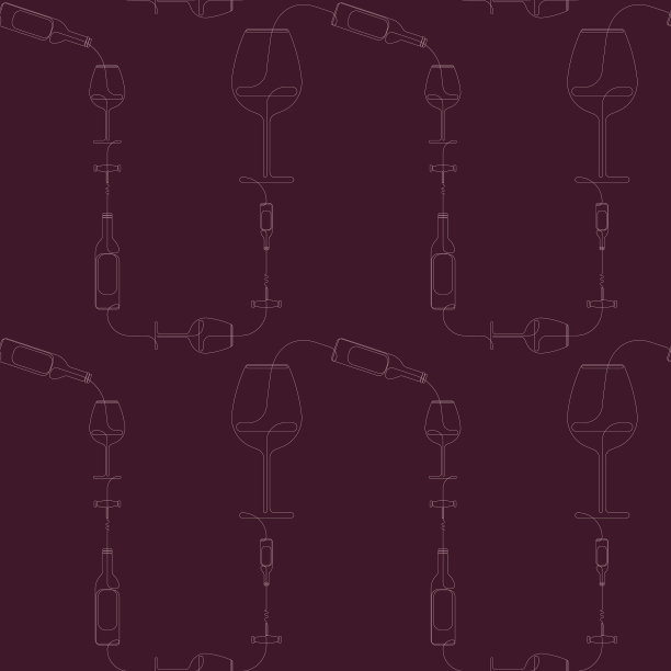 无缝图案与葡萄酒主题的红色背景图片下载
