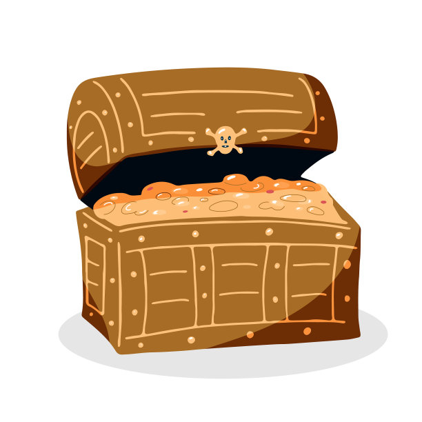 手绘海盗箱图片下载