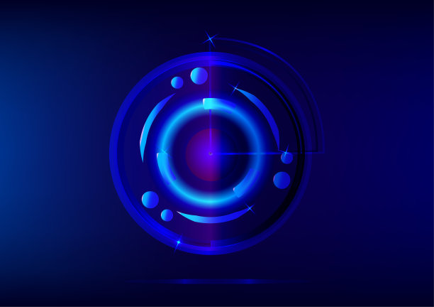 雷达电子技术圆生机未来科学网站抽象背景图形矢量插图图片下载