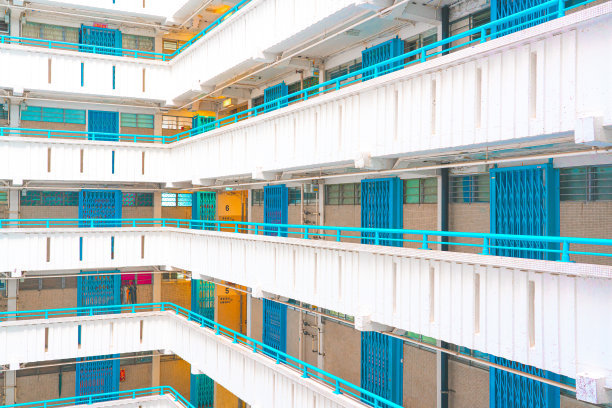 香港公共屋村的走廊图片下载