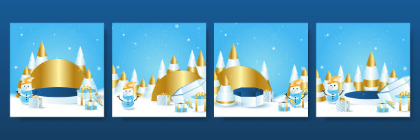 一组可编辑的广场横幅设计社交媒体图片下载