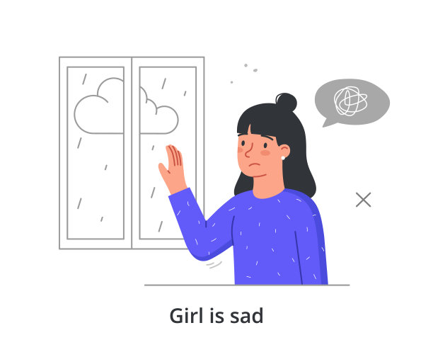 悲伤的女孩的概念图片下载