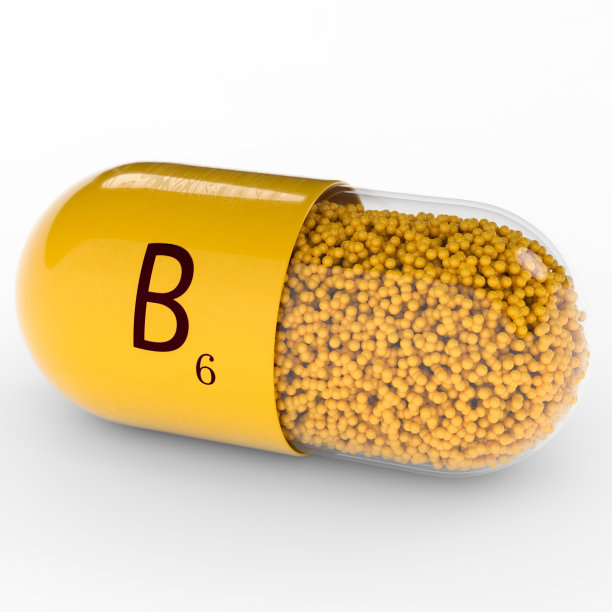 维生素B6胶囊。药丸。膳食补充剂。三维渲染图片下载