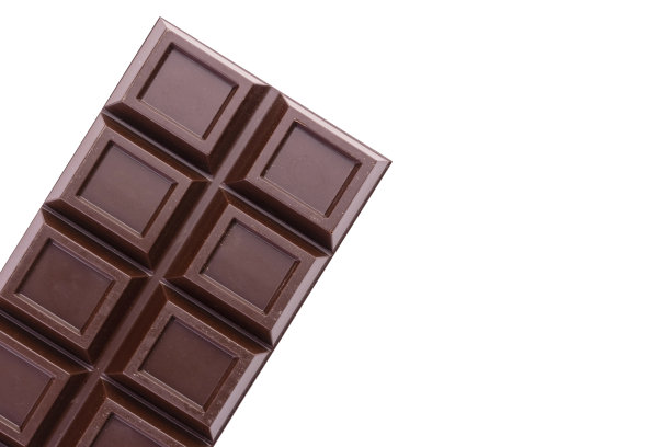 白底黑巧克力。副本的空间。图片下载