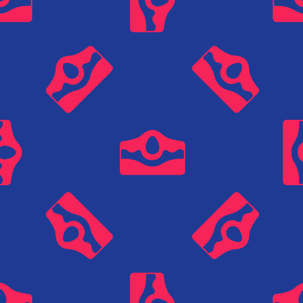 红色痤疮图标孤立无缝图案上的蓝色图片下载