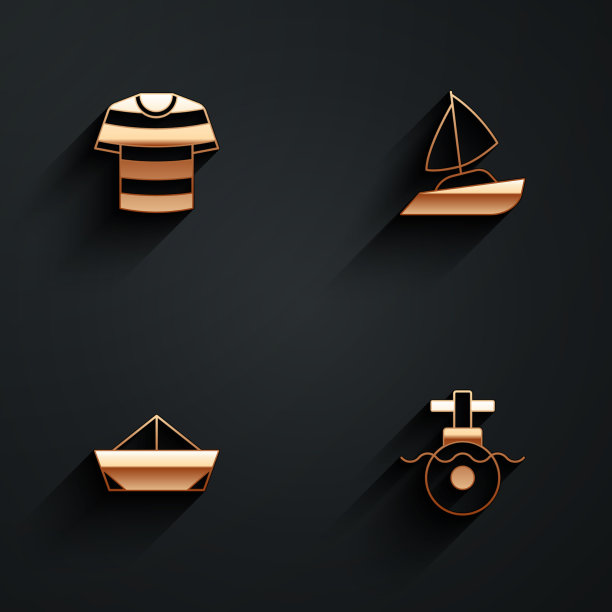 设置条纹水手t恤游艇帆船折叠图片下载