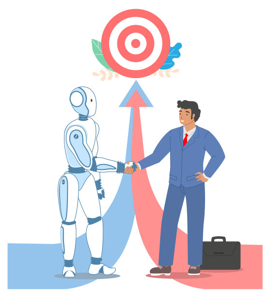 机器人机器商人握手图片下载