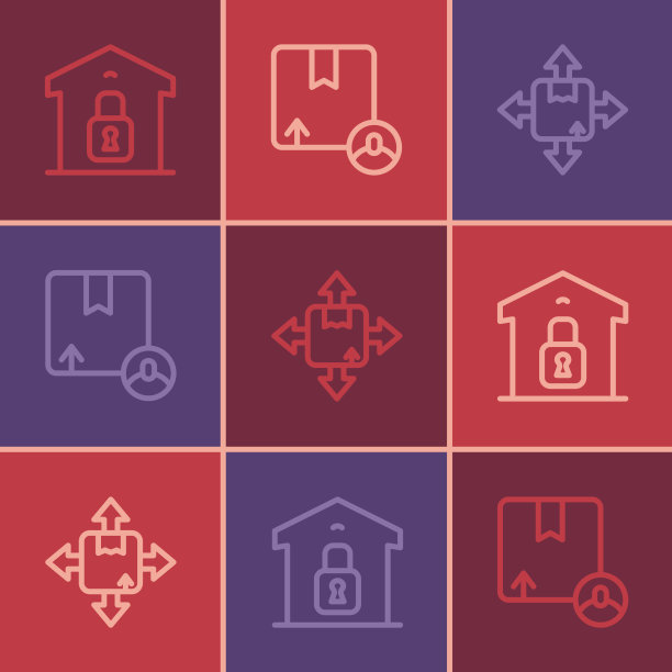 设线封仓纸板箱图片下载