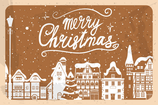 古旗圣诞快乐冬天欧洲老图片下载