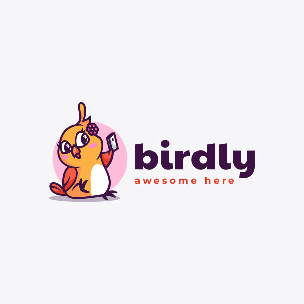 Logo自拍鸟吉祥物卡通风格图片下载