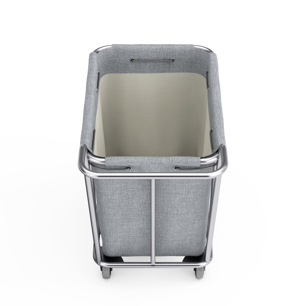 空洗衣手推车推车房间服务工具和设备。3d渲染图片下载