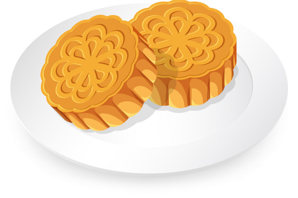 白底白盘月饼图片下载