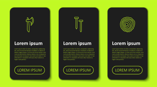 设置线木斧、金属钉子和树木年轮图片下载