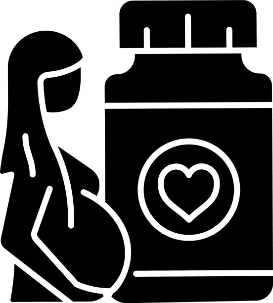 补充孕妇黑色字形图标图片下载