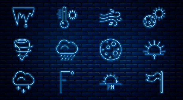 定线气象风向袋风向标日出图片下载