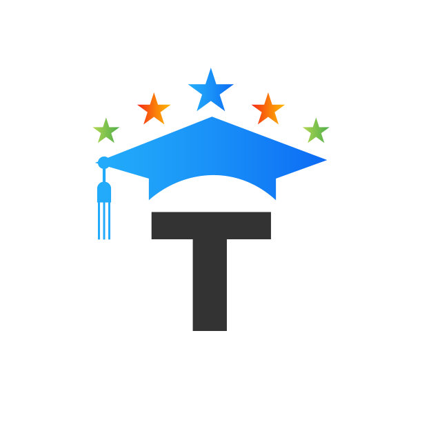 字母教育标志初始毕业帽。图片下载