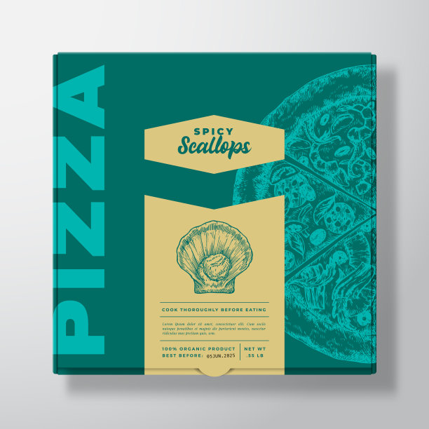 披萨配海鲜扇贝蛤蜊，真真切切图片下载