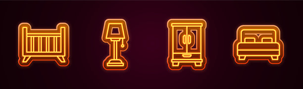 设线婴儿床摇篮床落地灯图片下载