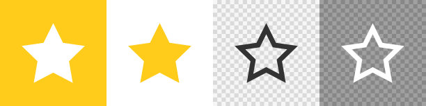 在透明背景平面应用程序上设置星形图标图片下载