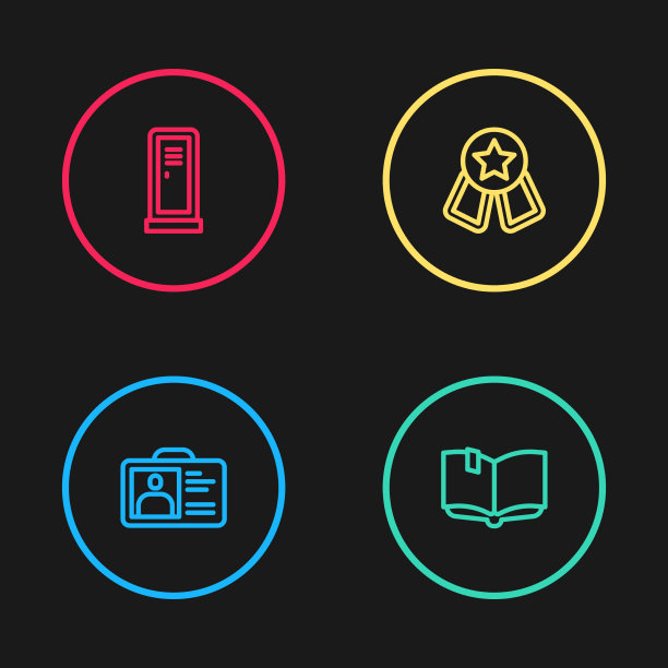 设置行识别徽章打开书奖章图片下载