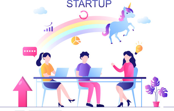 独角兽创业标志商人的图片下载