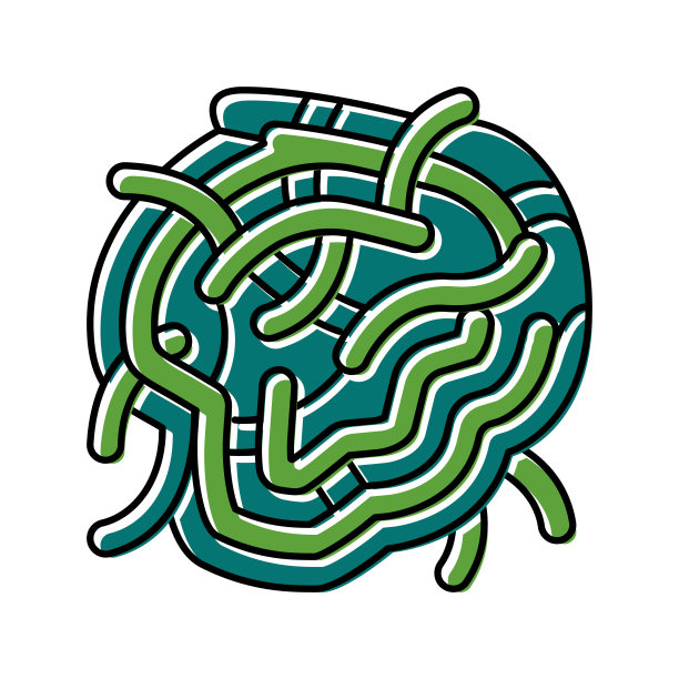 意大利面菠菜颜色图标矢量插图图片下载