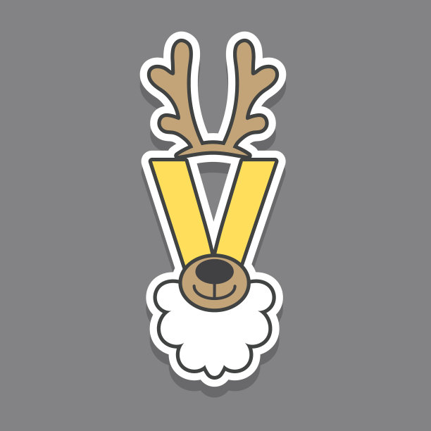 字母v图标标志与鹿设计图片下载